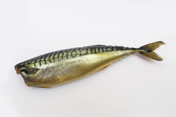  smoked mackerel on a white background