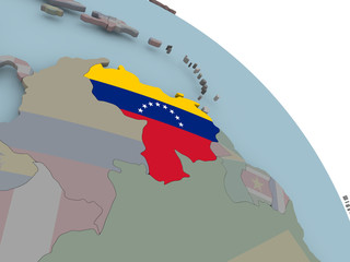 Map of Venezuela with flag