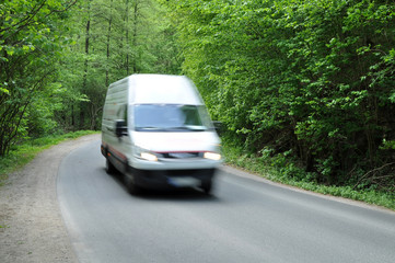 Approaching car van automobile on the road