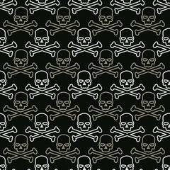 Seamless pattern with skulls for your design