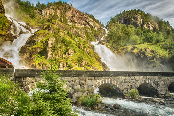 Latefossen Waterfall, Norway 