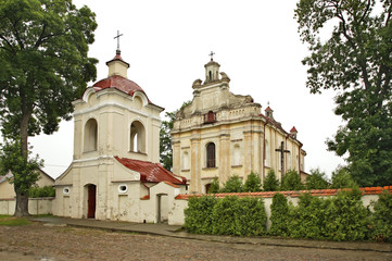 Fototapeta na wymiar Church of John Baptist in Baranow village. Pulawy County. Lublin Voivodeship. Poland