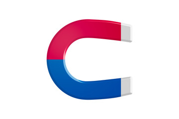 Red and Blue Magnet on White