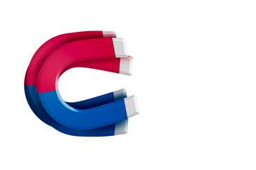 Red and Blue Magnets on White