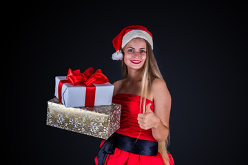 girl with xmas present