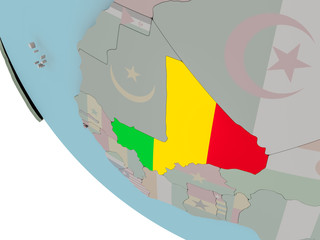 Mali with flag illustration