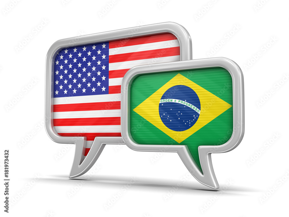 Poster speech bubbles with flags. image with clipping path