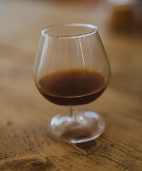 drink on rustic worksurface 