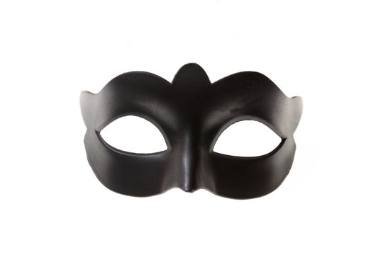 Black carnival mask isolated on white background