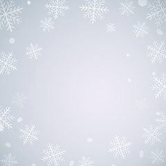 Winter background for merry christmas and new year design. Vector illustration in winter theme with snowflake