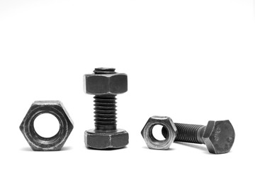 bolt and nut isolated on white background