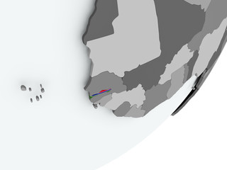 Flag of Gambia on map