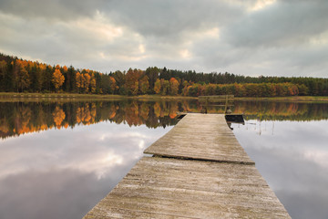 Autumn colors on the lake, Poland