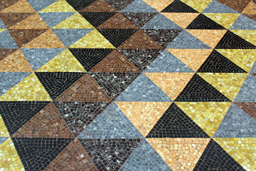 Mosaic tessellation texture on the floor