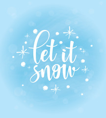 Let it snow vector poster template. 