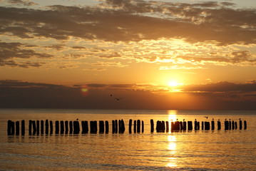 Romantischer Sonnenuntergang Ostsee