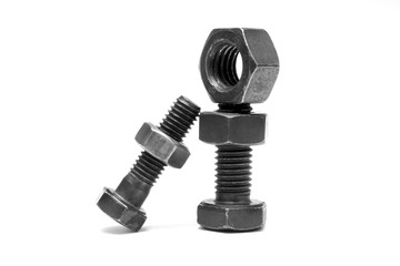 bolt and nut isolated on white background