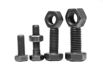 bolt and nut isolated on white background