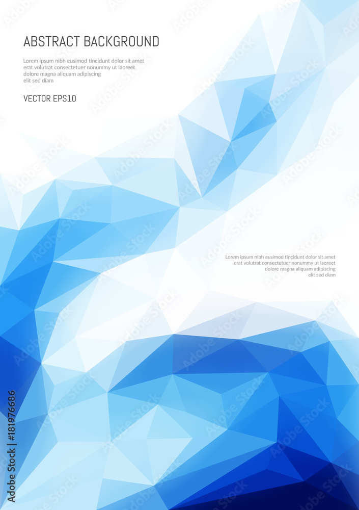 Poster abstract background in the polygonal style. three-dimensional geometric shapes. vertical format.