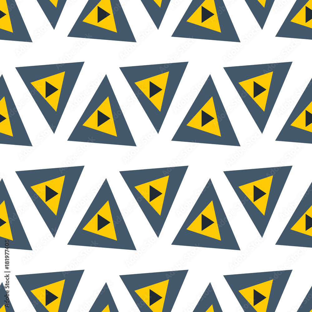 Poster abstract seamless pattern of triangles. funny background of geometric shapes.