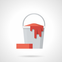 Cleaning bucket flat color vector icon
