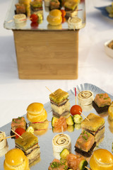 Selection of tasty, professional caterer appetizers