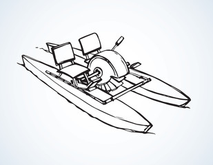 Catamaran pedal. Vector drawing