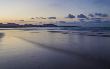 Atlantic ocean. Beach view on Lanzarote Canary island in Spain