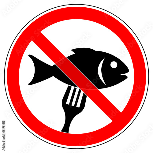 "srr276 SignRoundRed german Verbotszeichen Kein Speisefisch