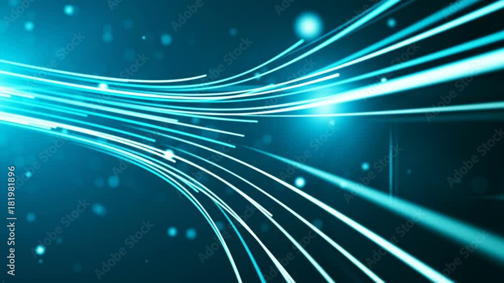 Aufkleber seamless abstract background with animation moving of lines for fiber optic network
