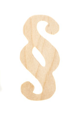 Wooden paragraph symbol