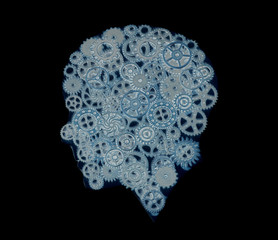 Obraz premium Human Head Model with Gears