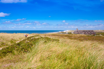 Fototapeta na wymiar View from the Uwe dune on the island of Sylt, Germany