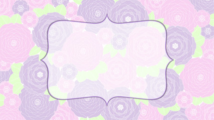 Vector illustration. A pattern of delicate multicolored abstract flowers with frame for text.