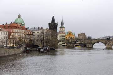 View on Prague Old Town with Charles Bridge, Czech Republic