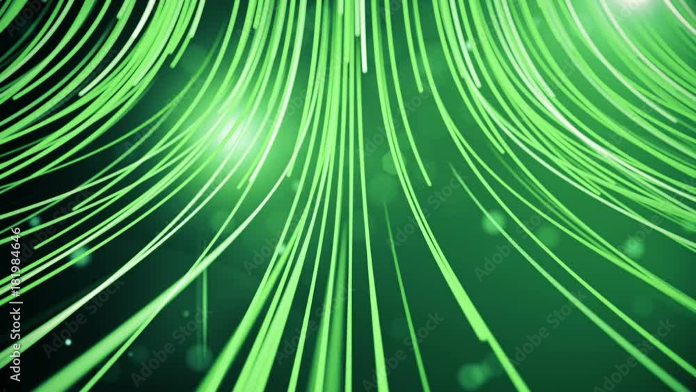Poster seamless abstract background with animation moving of lines for fiber optic network