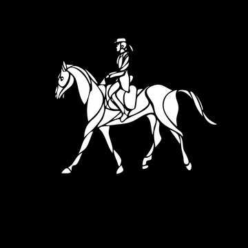 recommend clip art: Horse race. Equestrian sport. Silhouette of racing with jockey