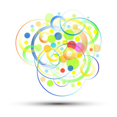 Abstract color circles on white background