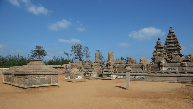 Templo de la Orilla, Mahabalipuram, India