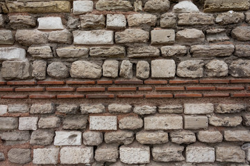 fragment of the old stone wall of the fortress of Constantinople