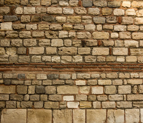 fragment of the old stone wall of the fortress of Constantinople