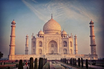 Fototapeta na wymiar Taj Mahal, Sunset, India