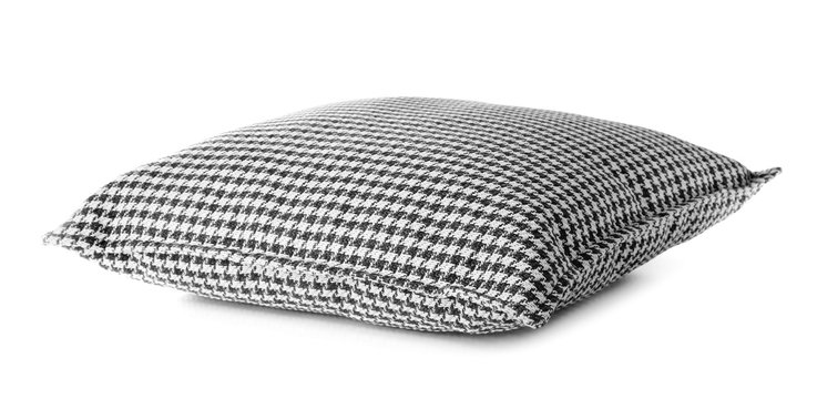 Soft patterned pillow, isolated on white