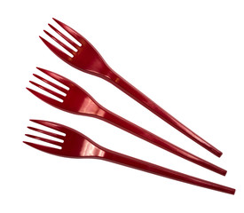 Plastic forks isolated