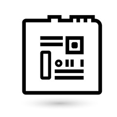 Computer chip technology icon