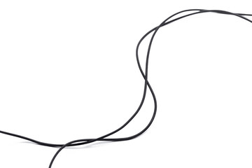 black wire isolated on a white background