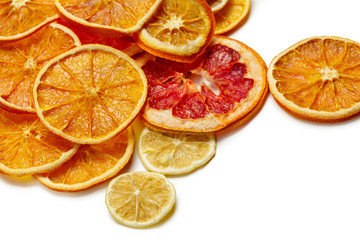 dried citrus fruit isolated on white
