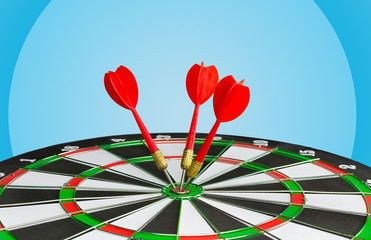 darts arrows in the target center