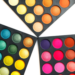 Palette with a multicolored eyeshadows