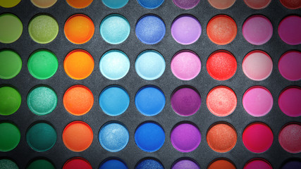 Palette with a multicolored eyeshadows
